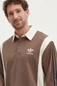 hnedá Bavlnené tričko s dlhým rukávom adidas Originals Rugby
