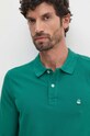 United Colors of Benetton longsleeve din bumbac verde 3089J3204