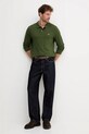 United Colors of Benetton longsleeve din bumbac 3089J3204 verde AW25