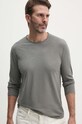 Bavlněné tričko s dlouhým rukávem United Colors of Benetton šedá 3JE1J19A9