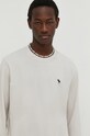 Βαμβακερή μπλούζα με μακριά μανίκια Abercrombie & Fitch μπεζ KI124.4101.110