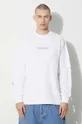 Bavlněné tričko s dlouhým rukávem Carhartt WIP Longsleeve Safety Pin T-Shirt bílá