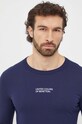 United Colors of Benetton longsleeve bawełniany lounge granatowy 30964M017