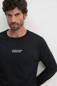 United Colors of Benetton longsleeve bawełniany lounge czarny 30964M017