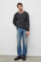 American Vintage longsleeve din bumbac MSON24GE24 gri SS25
