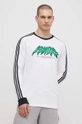 biały adidas Originals longsleeve bawełniany Flames