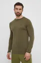 zelená Vlnené tričko s dlhým rukávom Fjallraven Abisko Wool