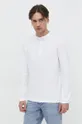 biela Bavlnené tričko s dlhým rukávom Superdry
