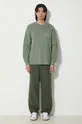 Памучна блуза с дълги ръкави Carhartt WIP зелен