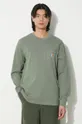 зелен Памучна блуза с дълги ръкави Carhartt WIP