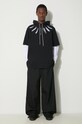 Хлопковая кофта Marcelo Burlon Collar Feathers Dbl Sleeves CMAB044S24JER0021001 чёрный SS24