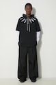 Pamučna dukserica Marcelo Burlon Collar Feathers Dbl Sleeves CMAB044S24JER0021001 crna SS24