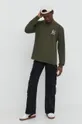 Βαμβακερή μπλούζα με μακριά μανίκια Hollister Co. πράσινο