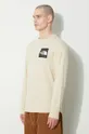 beżowy The North Face longsleeve bawełniany M L/S Fine Tee