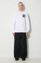 Βαμβακερή μπλούζα με μακριά μανίκια The North Face M L/S Fine Tee NF0A87NCFN41 λευκό SS24