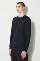 Fred Perry cotton longsleeve top Twin Tipped T-Shirt navy M9602.M68