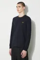 blu navy Fred Perry top a maniche lunghe in cotone Twin Tipped T-Shirt