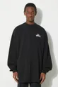 Βαμβακερή μπλούζα με μακριά μανίκια 032C 'Mayhem' Oversized Longsleeve μαύρο