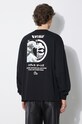 Odzież Evisu longsleeve bawełniany Seagull + Kamon & Wave Print LS Tee 2ESHTM4TL7063 czarny
