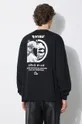 Βαμβακερή μπλούζα με μακριά μανίκια Evisu Seagull + Kamon & Wave Print LS Tee 100% Βαμβάκι