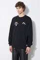 Evisu longsleeve bawełniany Seagull + Kamon & Wave Print LS Tee czarny 2ESHTM4TL7063