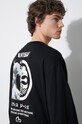 Evisu longsleeve bawełniany Seagull + Kamon & Wave Print LS Tee 2ESHTM4TL7063 czarny