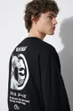 Βαμβακερή μπλούζα με μακριά μανίκια Evisu Seagull + Kamon & Wave Print LS Tee Ανδρικά