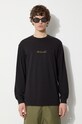 Maharishi longsleeve din bumbac Dragon Bamboo 5080.BLACK negru SS24