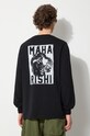Îmbrăcăminte Maharishi longsleeve din bumbac Woodblock Dragon 1277.BLACK negru