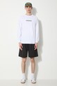 Maharishi longsleeve din bumbac Woodblock Dragon L/S 1277.WHITE alb SS24