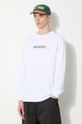Βαμβακερή μπλούζα με μακριά μανίκια Maharishi Woodblock Dragon L/S λευκό 1277.WHITE