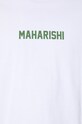 Bavlněné tričko s dlouhým rukávem Maharishi Woodblock Dragon L/S 1277.WHITE