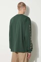 Bavlnené tričko s dlhým rukávom PLEASURES Oe Long Sleeve P24SU008.GREEN zelená SS24