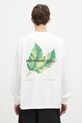 Abbigliamento MKI MIYUKI ZOKU top a maniche lunghe in cotone Leaf Long Sleeve Tee LEAF.LONG.SLEEVE.TEE bianco