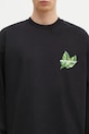 Bavlnené tričko s dlhým rukávom MKI MIYUKI ZOKU Leaf Long Sleeve Tee čierna LEAF.LONG.SLEEVE.TEE