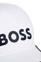 Chłopiec BOSS czapka z daszkiem bawełniana dziecięca J50977. biały