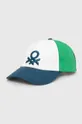 modra Otroška bombažna bejzbolska kapa United Colors of Benetton Fantovski