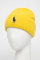 Vlnená čiapka Polo Ralph Lauren žltá