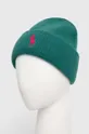 Вовняна шапка Polo Ralph Lauren зелений
