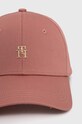 Bombažna bejzbolska kapa Tommy Hilfiger AW0AW15772 roza SS24