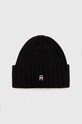 Tommy Hilfiger czapka z domieszką wełny z domieszką wełny czarny AW0AW15779