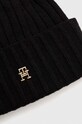 Akcesoria Tommy Hilfiger czapka z domieszką wełny AW0AW15779 czarny