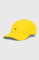 κίτρινο Βαμβακερό καπέλο του μπέιζμπολ Tommy Hilfiger Γυναικεία