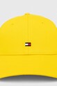Tommy Hilfiger czapka z daszkiem bawełniana AW0AW15785 żółty SS24