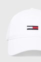 Tommy Jeans czapka z daszkiem bawełniana AW0AW15842 biały AW24