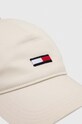 Bavlněná baseballová čepice Tommy Jeans AW0AW15842 béžová AW24