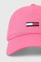 Tommy Jeans czapka z daszkiem bawełniana AW0AW15842 różowy AW24