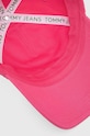 Tommy Jeans czapka z daszkiem bawełniana różowy AW0AW15842