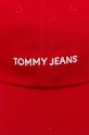 Tommy Jeans czapka z daszkiem bawełniana AW0AW15845 czerwony SS24