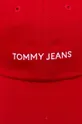 Βαμβακερό καπέλο του μπέιζμπολ Tommy Jeans κόκκινο
